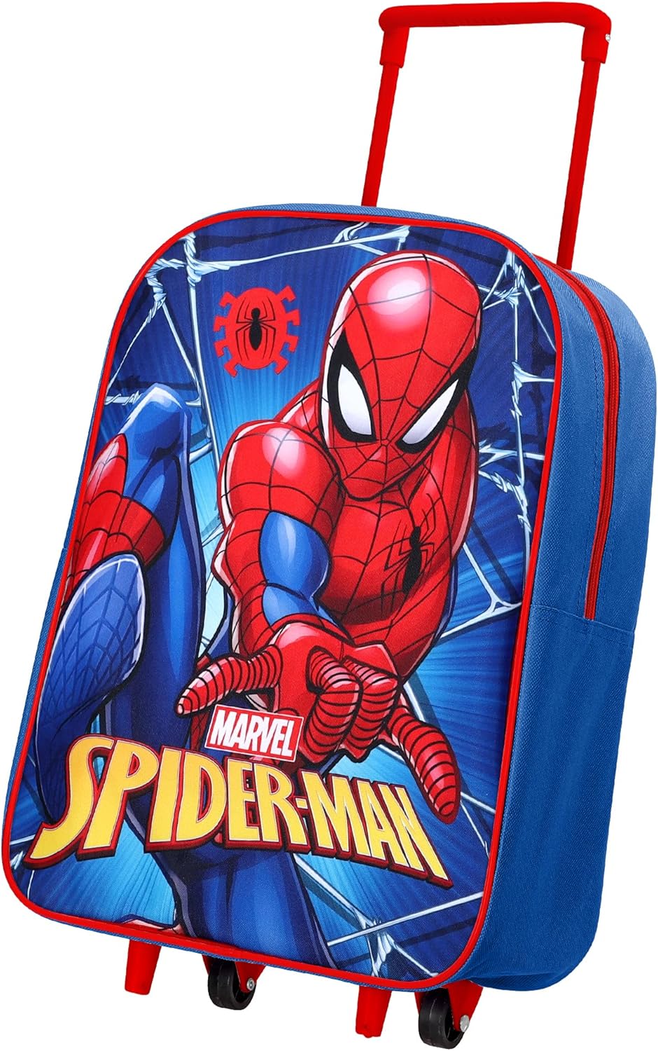 S-Man Trolley Bag for Kids – Luggage with Adjustable Handle | Marvel School Trolley Bag with Pull Handle | Travel Suitcase for Boys & Girls