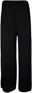 Women’s Wide Leg Palazzo Trousers – Soft Stretch Loose Fit Plus Size Casual Pants (Brown Leopard)