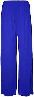 Women’s Wide Leg Palazzo Trousers – Soft Stretch Loose Fit Plus Size Casual Pants (Brown Leopard)