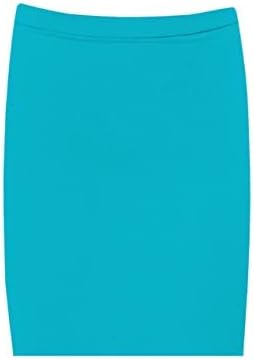 Ladies Plain Stretch Midi Pencil Skirt – High Waist Bodycon Office & Casual Stretch Skirt (Black)
