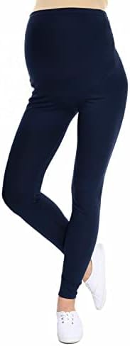 Ladies Maternity Over Bump Stretchy Adjustable Full Ankle Length Leggings