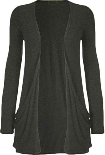 New Women Ladies Long Sleeve Boyfriend Cardigan with Pockets Plus Sizes 6-24