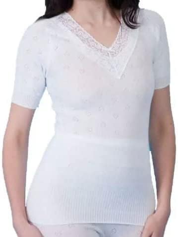 Ladies 100% Cotton Thermal Vest – Women’s Round Neck Sleeveless Underwear Top – Soft Breathable Base Layer (UK Made)