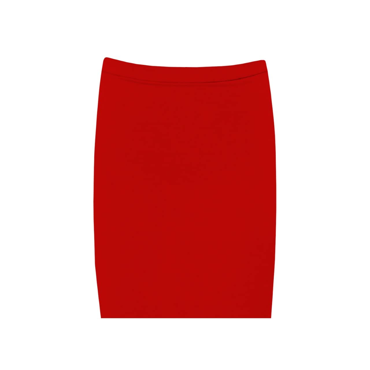 Ladies Plain Stretch Midi Pencil Skirt – High Waist Bodycon Office & Casual Stretch Skirt (Black)