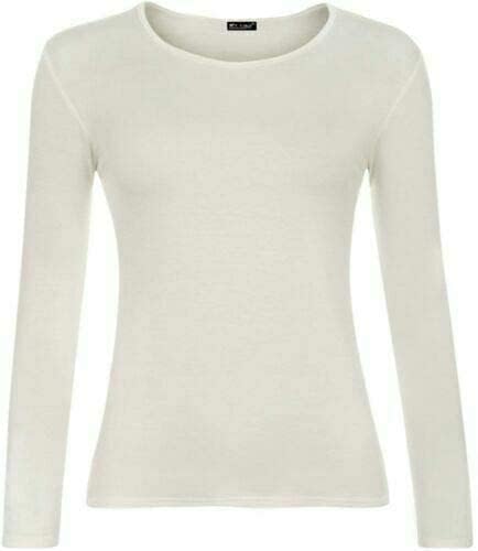 Women’s Long Sleeve T Shirt – Soft Stretch Scoop Neck Fitted Casual Top