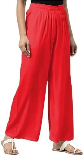 Women’s Wide Leg Palazzo Trousers – Soft Stretch Loose Fit Plus Size Casual Pants (Brown Leopard)