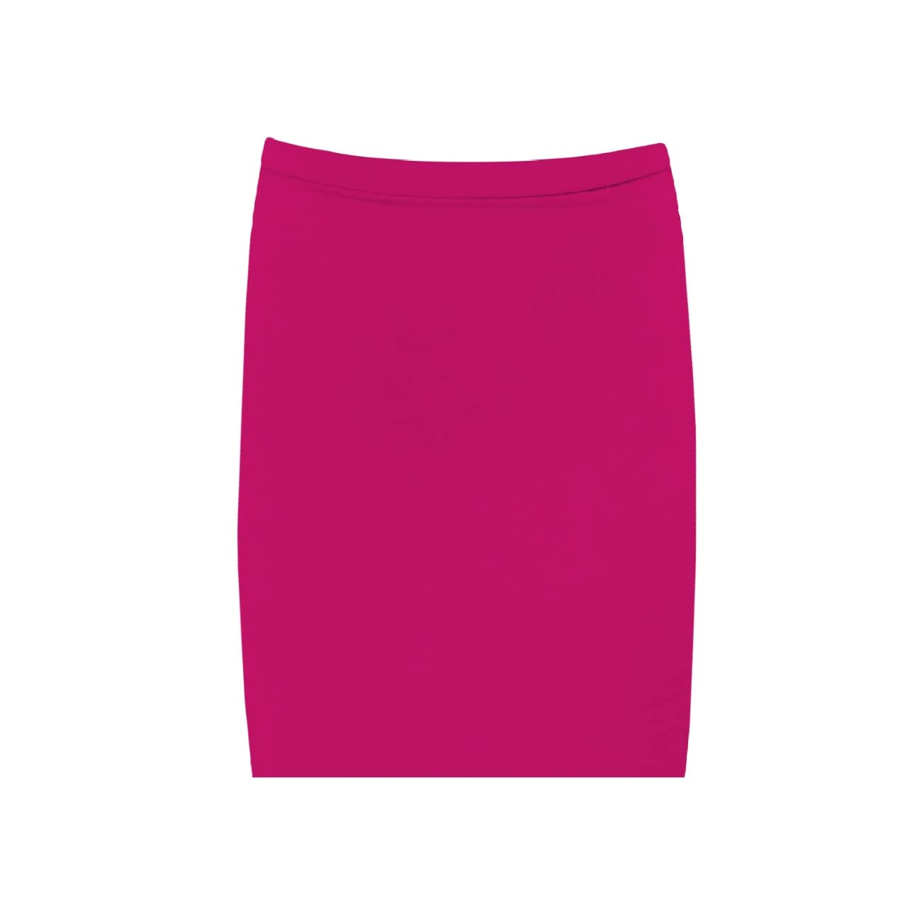 Ladies Plain Stretch Midi Pencil Skirt – High Waist Bodycon Office & Casual Stretch Skirt (Black)