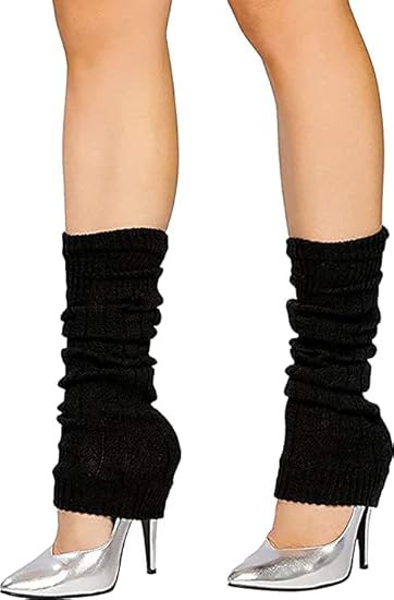 Dance Plain Ribbed Leg Warmers – 80s Ballet Style Acrylic Stretch Warmers for Dance, Sports & Costume Parties