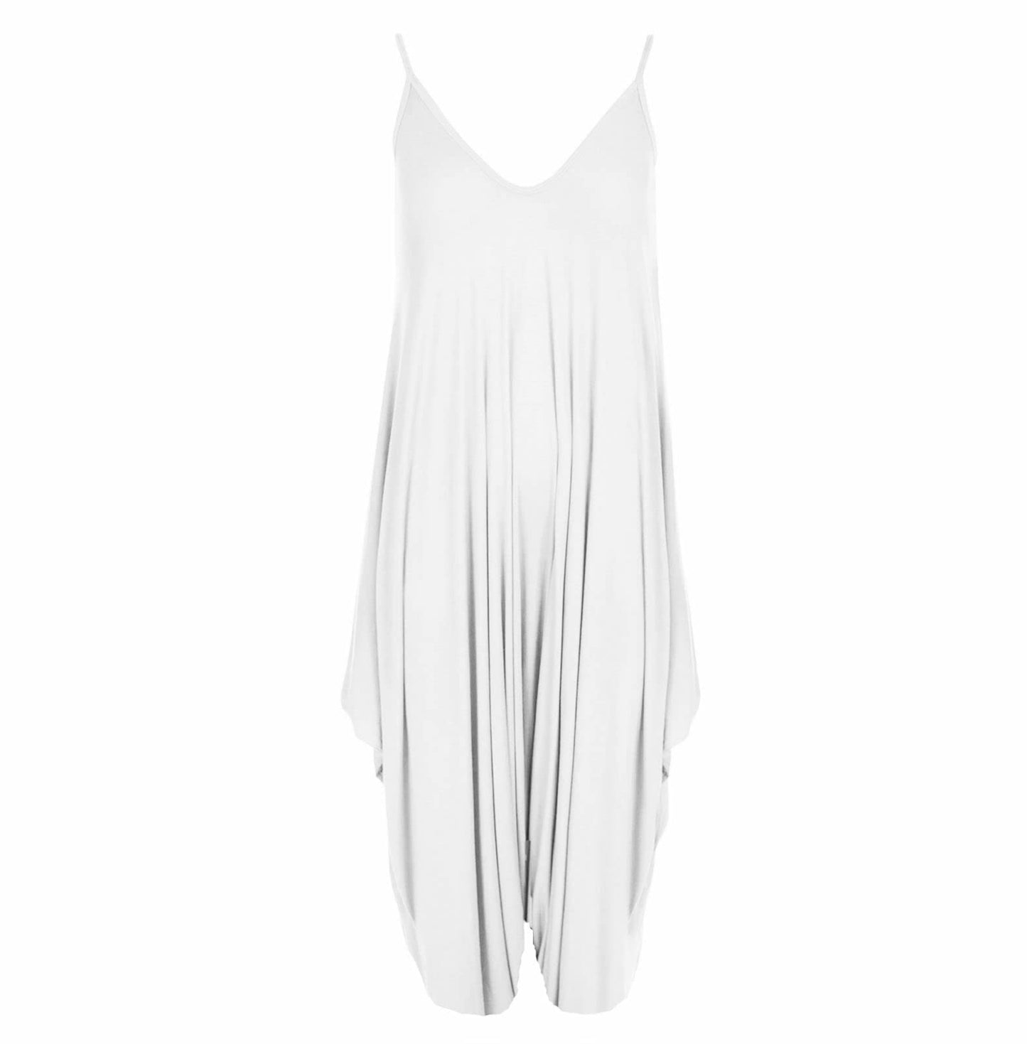 Women’s Long Sleeveless Jumpsuit – Casual V-Neck All-in-One Lagenlook Playsuit Romper