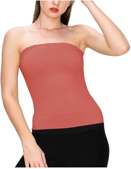 Top Linen Women Bandeau Strapless Boob Tube Top - Sexy Stretchy Off Shoulder Layering Wrapped Breast Bra Crop Tube Vest - Made in UK