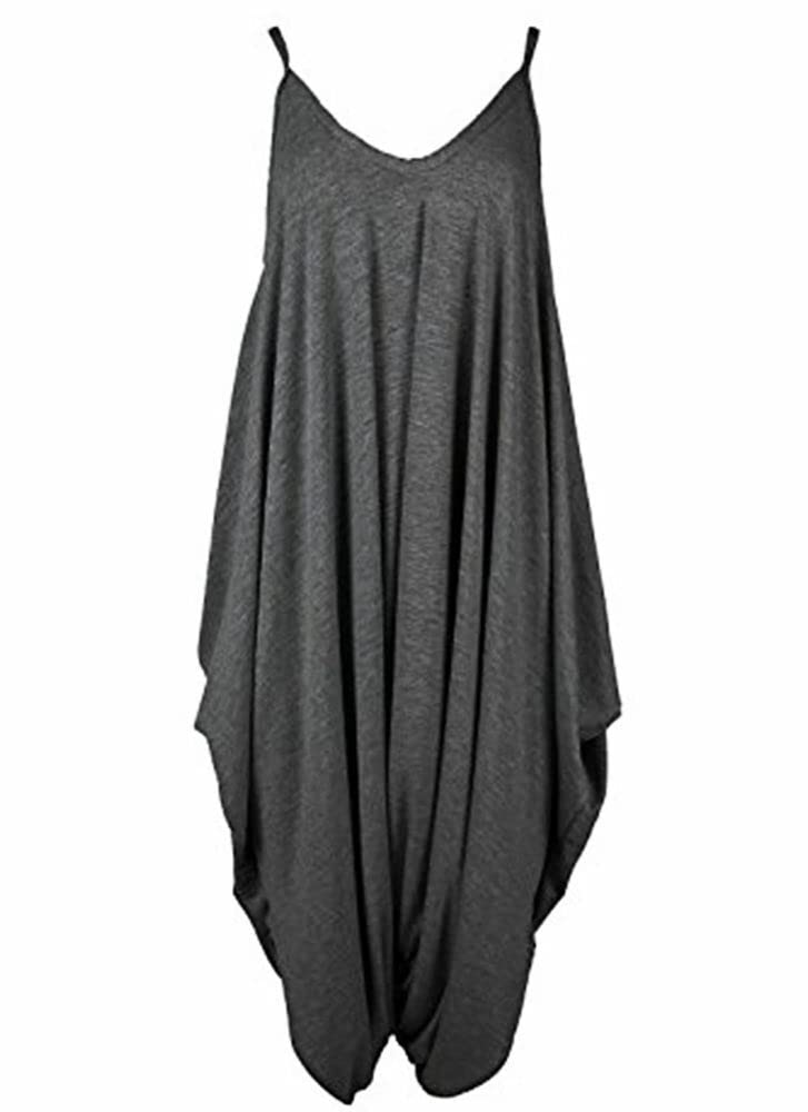 Women’s Long Sleeveless Jumpsuit – Casual V-Neck All-in-One Lagenlook Playsuit Romper