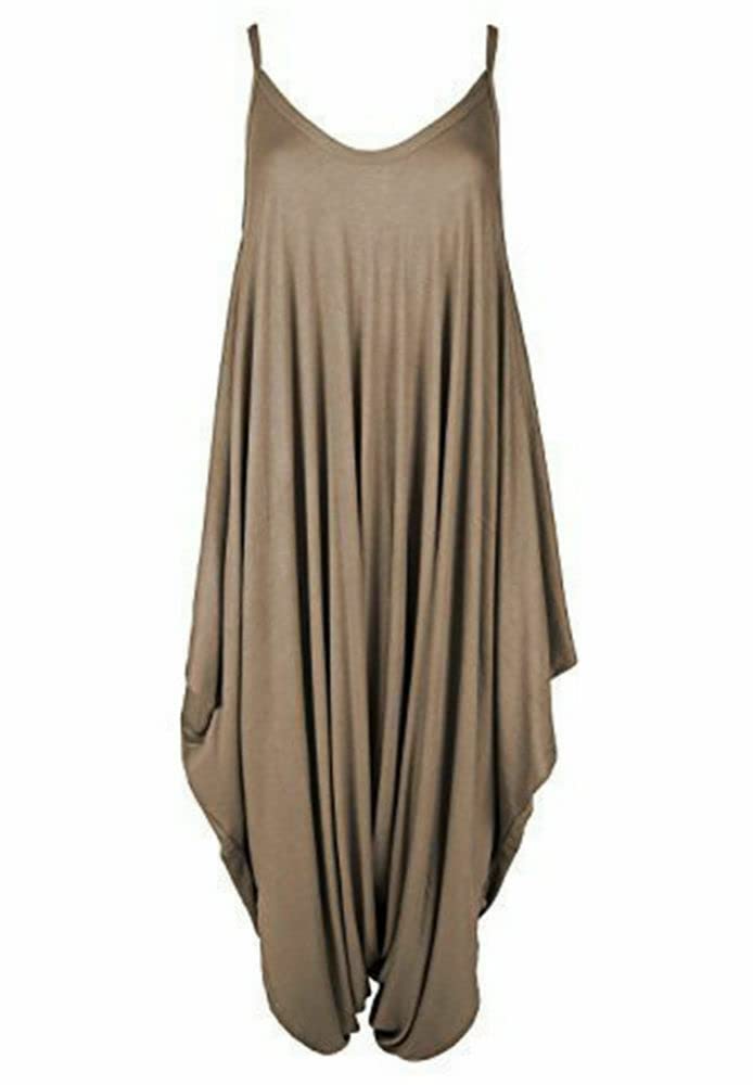 Women’s Long Sleeveless Jumpsuit – Casual V-Neck All-in-One Lagenlook Playsuit Romper