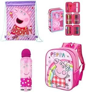 Kids Character 4-Piece Set – Backpack, Gym Bag,Water Bottle & Filled Pencil Case Characters for Boys and Girls Perfect for School,Sports,Travel,and More! (Batman)
