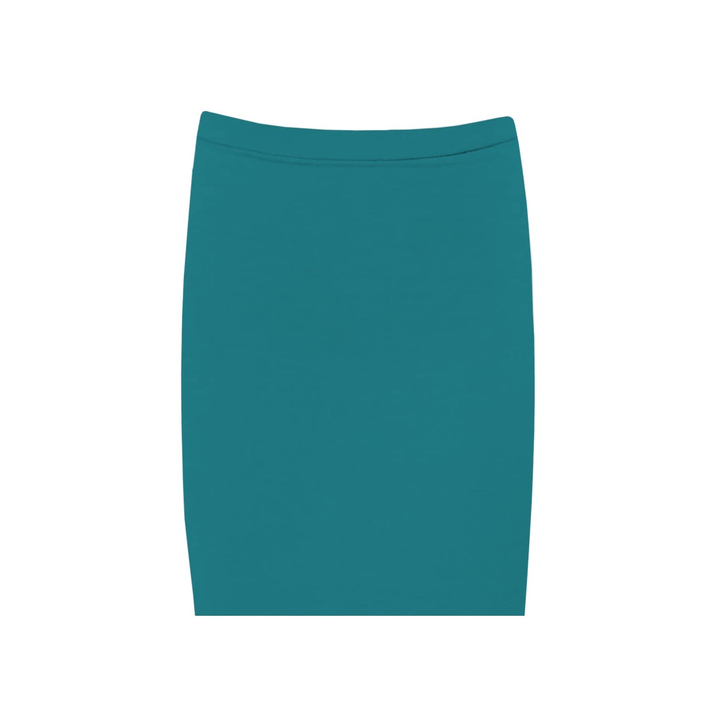 Ladies Plain Stretch Midi Pencil Skirt – High Waist Bodycon Office & Casual Stretch Skirt (Black)