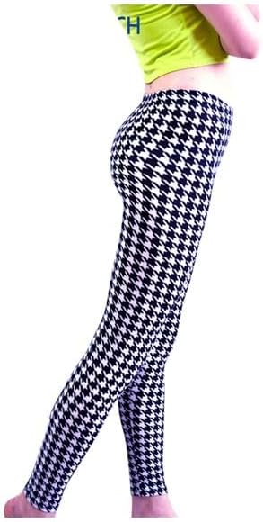 Ladies Dogtooth & Tartan Leggings Womens Full Length Everyday Wear Soft & Comfortable Stretch Petite Size 6-10
