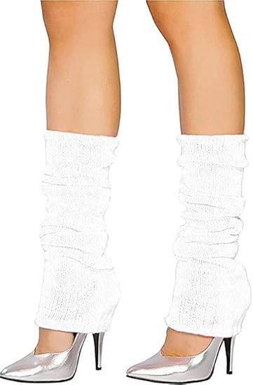Dance Plain Ribbed Leg Warmers – 80s Ballet Style Acrylic Stretch Warmers for Dance, Sports & Costume Parties