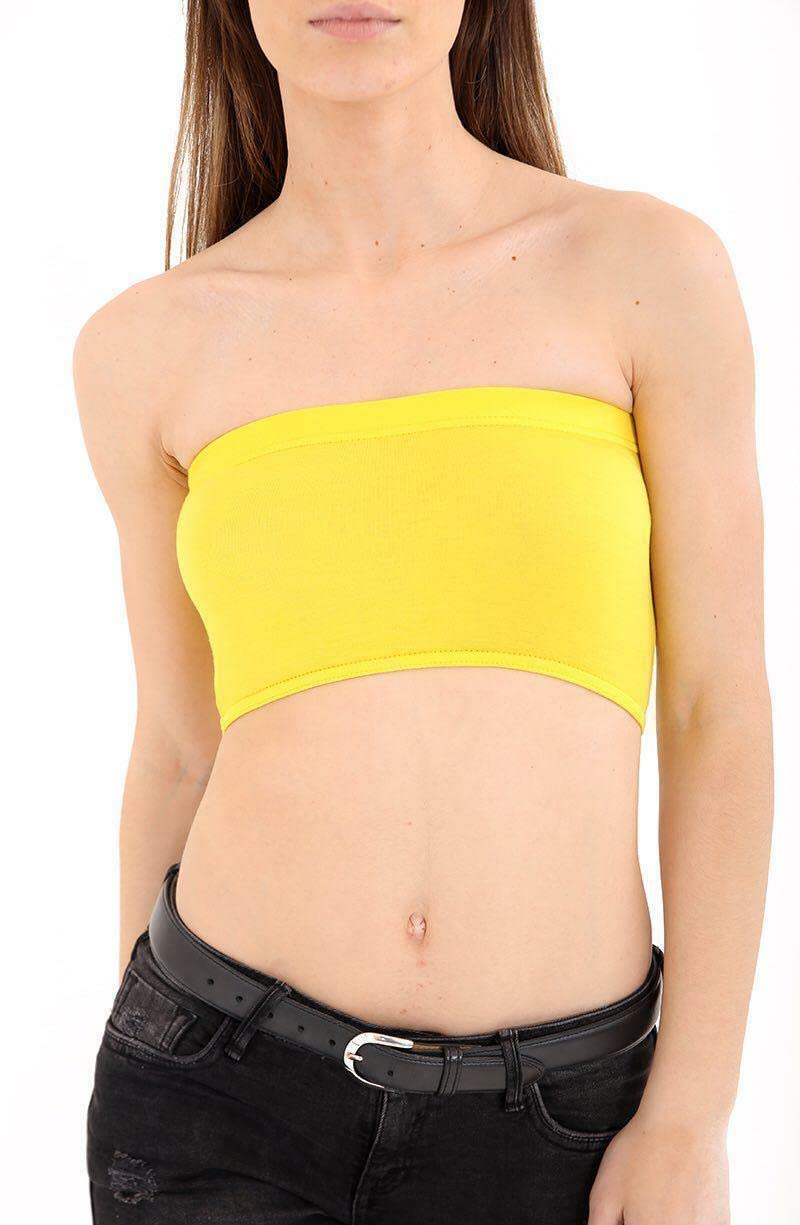 Women Bandeau Bra Crop - Comfortable Strapless Boob Tube for Girls, Women - Sexy Stretchy Wrapped Breast Bra
