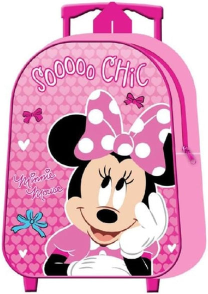 Minnie Mouse SOOO Chic Standard Kids Trolley – Character Rolling Suitcase for Boys & Girls | Lightweight Pull-Along Travel Bag | Fun Disney Design | Durable Storage Case for School, Holidays & Play