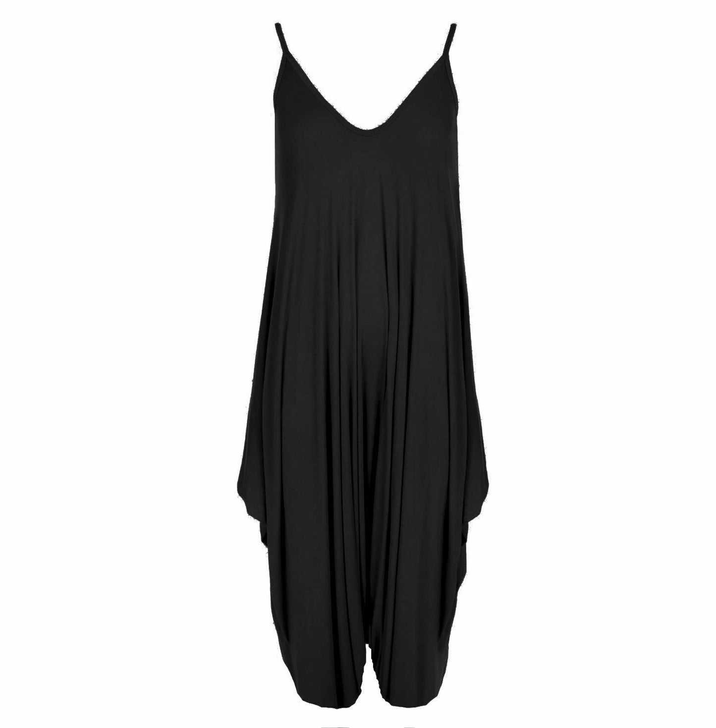 Women’s Long Sleeveless Jumpsuit – Casual V-Neck All-in-One Lagenlook Playsuit Romper