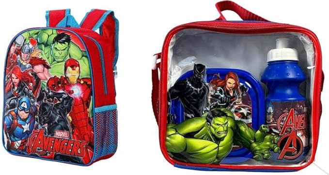 Kids 4-Piece Character School Set – Standard Backpack, Lunch Bag, Water Bottle & Sandwich Box | Fun, Durable & Ready for School Adventures (Barbie & Christie)