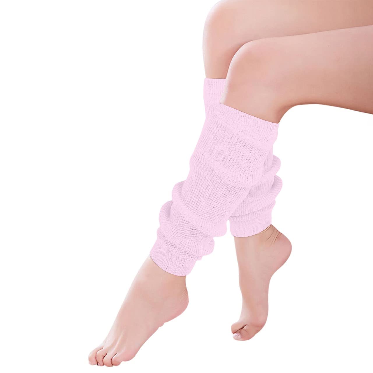 Dance Plain Ribbed Leg Warmers – 80s Ballet Style Acrylic Stretch Warmers for Dance, Sports & Costume Parties
