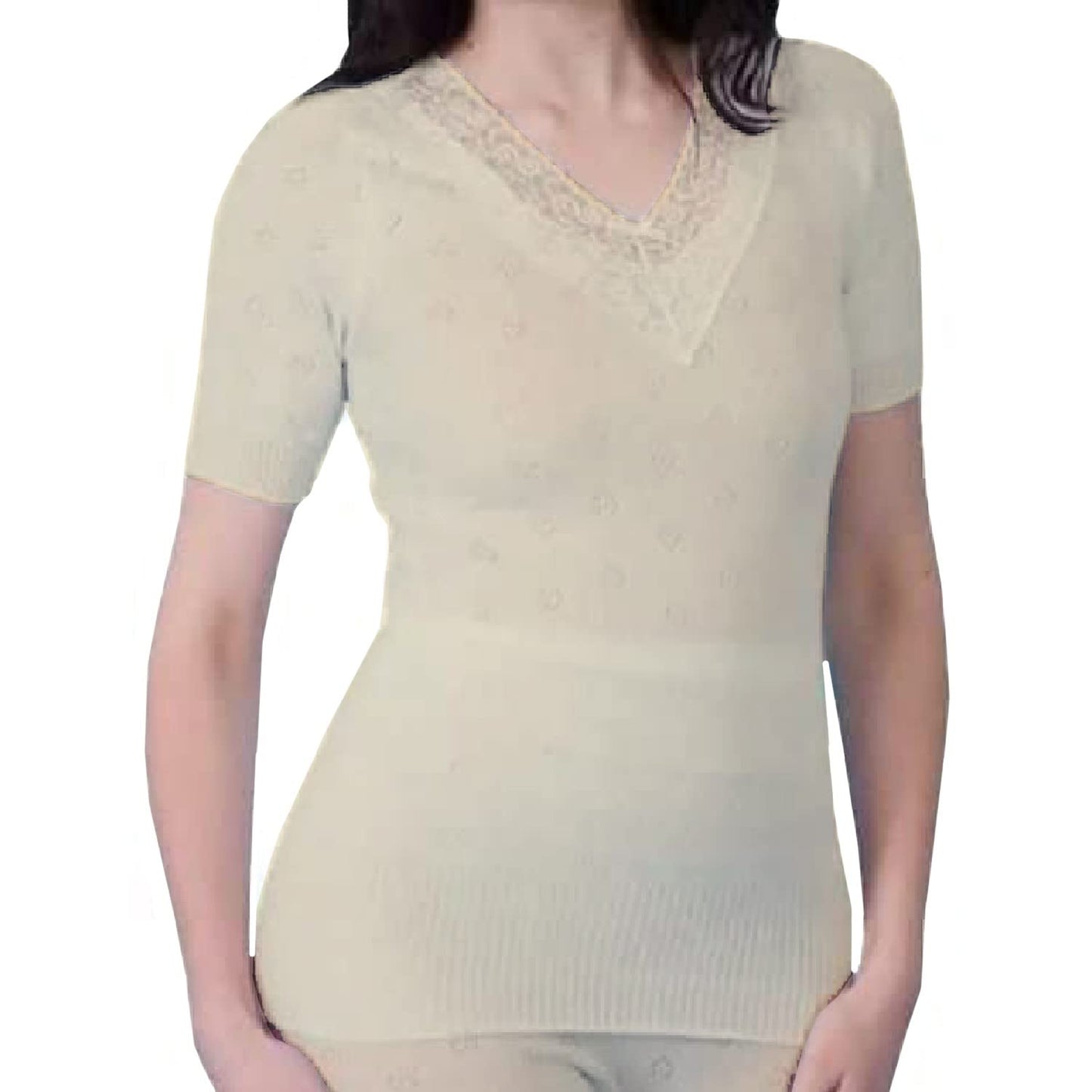 Women’s Thermal Vest Top – Long Sleeve Fleece Lined Base Layer Winter Warm Stretch Top (Round Neck / V Neck)