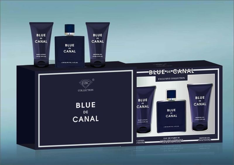 Blue De Canal 3-Piece Men’s Gift Set – Perfume, Body Lotion & Shower Gel – Ideal for Christmas, Birthdays, Anniversaries & Special Occasions