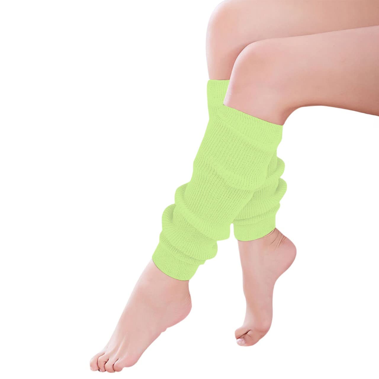 Dance Plain Ribbed Leg Warmers – 80s Ballet Style Acrylic Stretch Warmers for Dance, Sports & Costume Parties