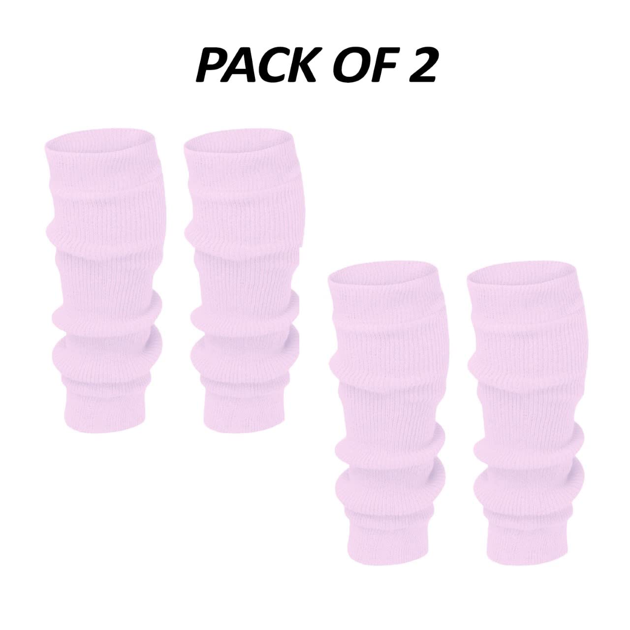Dance Plain Ribbed Leg Warmers – 80s Ballet Style Acrylic Stretch Warmers for Dance, Sports & Costume Parties