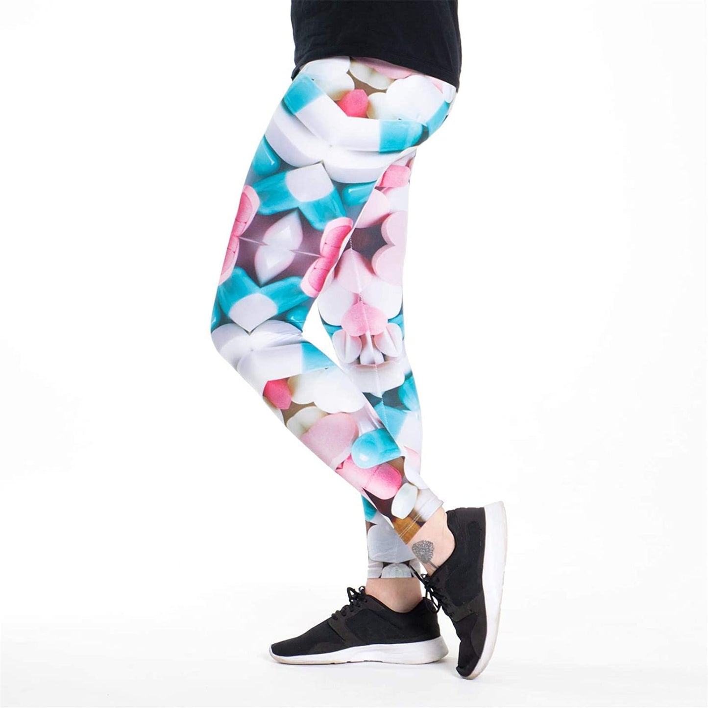 Women’s 3D Graphic Printed Stretch Leggings – High Waist Yoga, Gym & Casual Funky Trousers (Akhnaton Pharaoh Print)