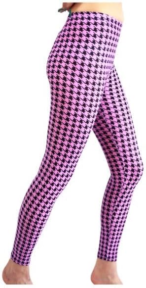 Ladies Dogtooth & Tartan Leggings Womens Full Length Everyday Wear Soft & Comfortable Stretch Petite Size 6-10