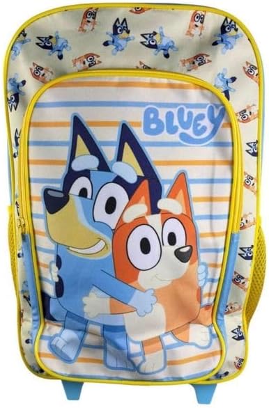 Bluey Kids Trolley Bag – Official Character Rolling Suitcase for Boys & Girls | Lightweight Pull-Along Travel Bag with Telescopic Handle, Spacious Storage & Durable Wheels – School, Holidays