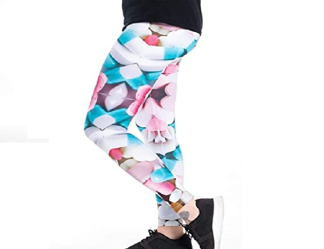 Women’s 3D Graphic Printed Stretch Leggings – High Waist Yoga, Gym & Casual Funky Trousers (Akhnaton Pharaoh Print)