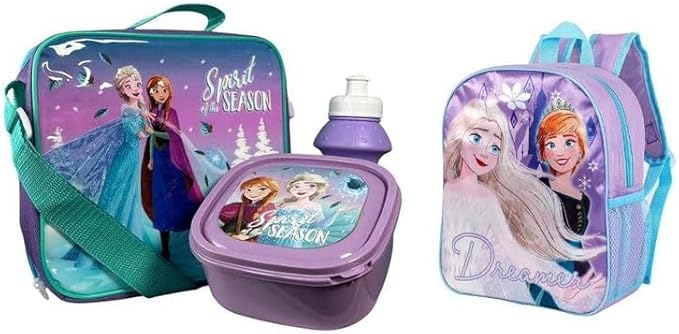 Kids 4-Piece Character School Set – Standard Backpack, Lunch Bag, Water Bottle & Sandwich Box | Fun, Durable & Ready for School Adventures (Barbie & Christie)