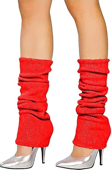 Dance Plain Ribbed Leg Warmers – 80s Ballet Style Acrylic Stretch Warmers for Dance, Sports & Costume Parties