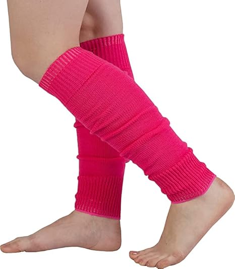 Dance Plain Ribbed Leg Warmers – 80s Ballet Style Acrylic Stretch Warmers for Dance, Sports & Costume Parties