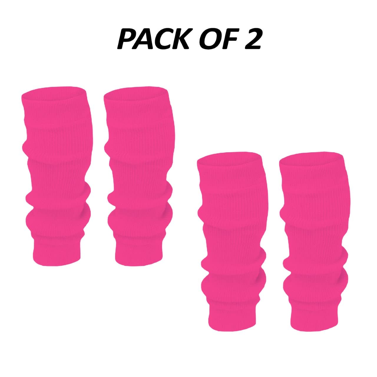 Dance Plain Ribbed Leg Warmers – 80s Ballet Style Acrylic Stretch Warmers for Dance, Sports & Costume Parties