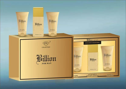Billion for Men 3-Piece Gift Set – Perfume, Body Lotion & Shower Gel – Perfect for Christmas, Birthdays, Anniversaries & Special Occasions