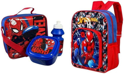 SM 4-Piece Kids School Set – Backpack + 3-Piece Lunch Kit | Hero-Themed Design for Boys & Girls | Durable, Lightweight & Perfect for School, Travel & Gifts