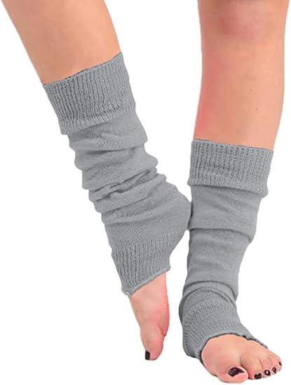 Dance Plain Ribbed Leg Warmers – 80s Ballet Style Acrylic Stretch Warmers for Dance, Sports & Costume Parties