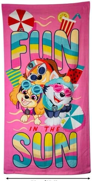 Kids Character Beach Towel – 100% Polyester – Soft & Absorbent – Ideal for Holidays, Swimming & Bath Time (Av)