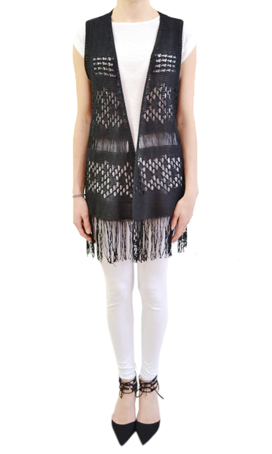 Women’s Knitted Waistcoat Sleeveless Cardigan – Open Front Casual Knit Vest
