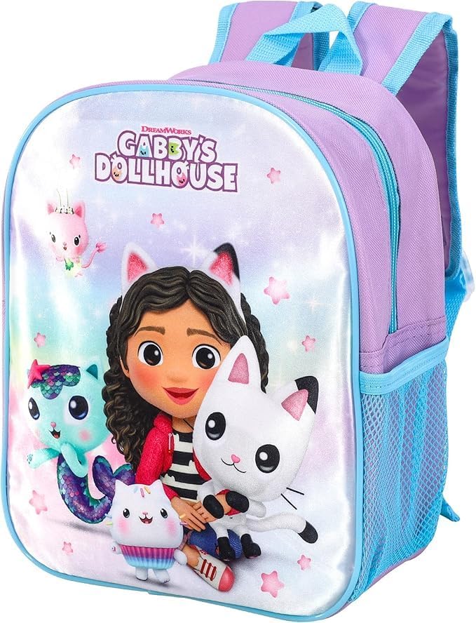 Quickdraw Gabbys Dollhouse Backpack & 3pc Lunch Bag Set Kids Girls Back to School Bag Sandwich Box Set