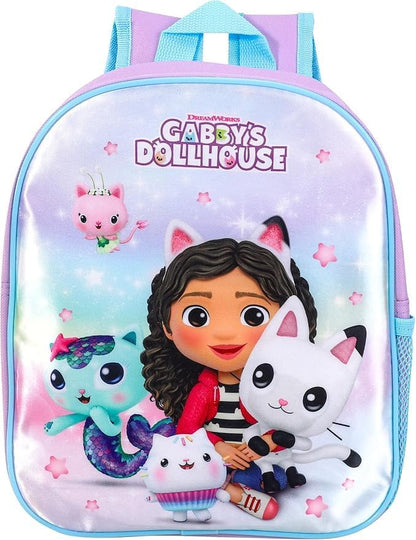 Quickdraw Gabbys Dollhouse Backpack & 3pc Lunch Bag Set Kids Girls Back to School Bag Sandwich Box Set
