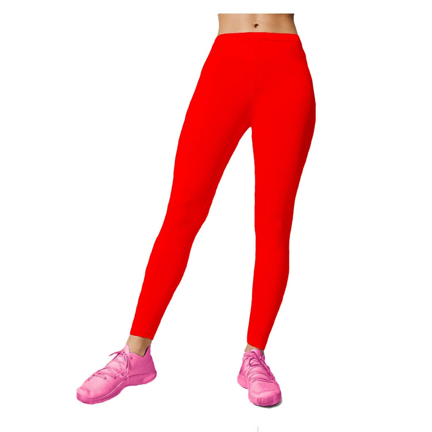 Women’s Full Length Black Leggings – High Waist Stretch Skinny Fit Cotton Ankle Leggings
