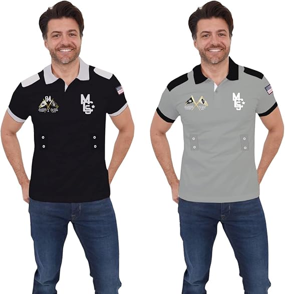 Men’s Polo T Shirt – 100% Cotton Breathable Short Sleeve Casual Polo Shirt for Summer, Office & Everyday Wear
