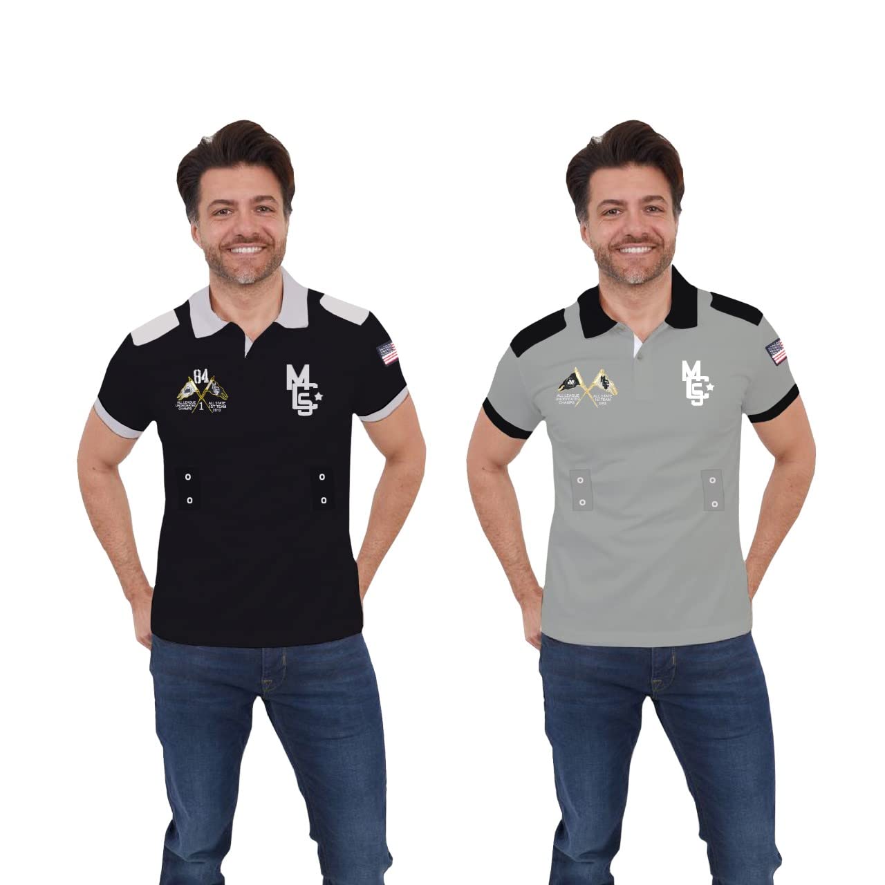 Men’s Polo T Shirt – 100% Cotton Breathable Short Sleeve Casual Polo Shirt for Summer, Office & Everyday Wear
