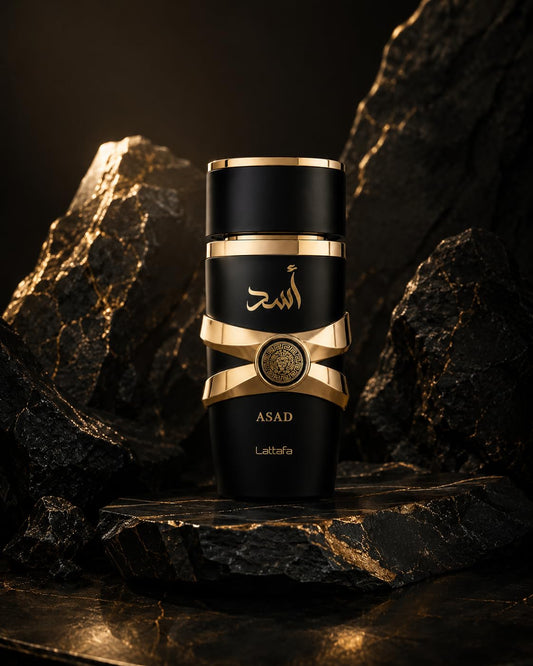 Latafa Asad Eau de Parfum 100ml – Luxury Arabic Perfume for Men, Long Lasting Spicy Vanilla Amber Fragrance, Strong Projection Designer Style Scent (Asad)