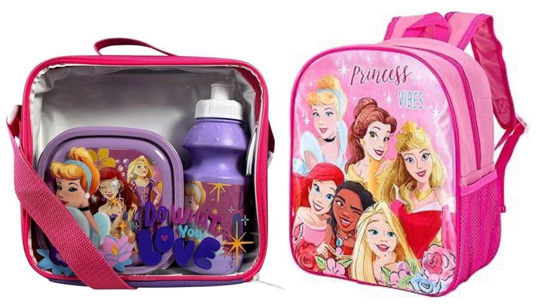 Kids 4-Piece Character School Set – Standard Backpack, Lunch Bag, Water Bottle & Sandwich Box | Fun, Durable & Ready for School Adventures (Barbie & Christie)