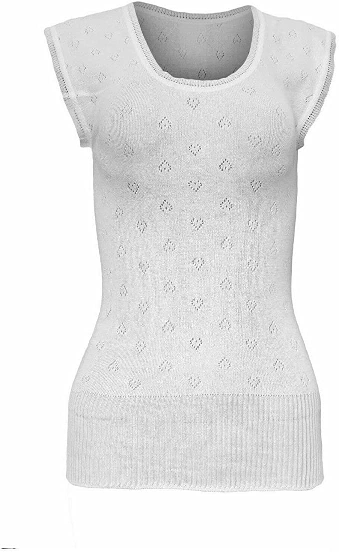 Ladies 100% Cotton Thermal Vest – Women’s Round Neck Sleeveless Underwear Top – Soft Breathable Base Layer (UK Made)